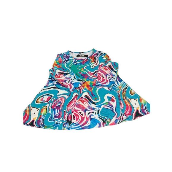 Lily Tops - Lily Womens Long Sleeves Multicolor Top Size 4XL